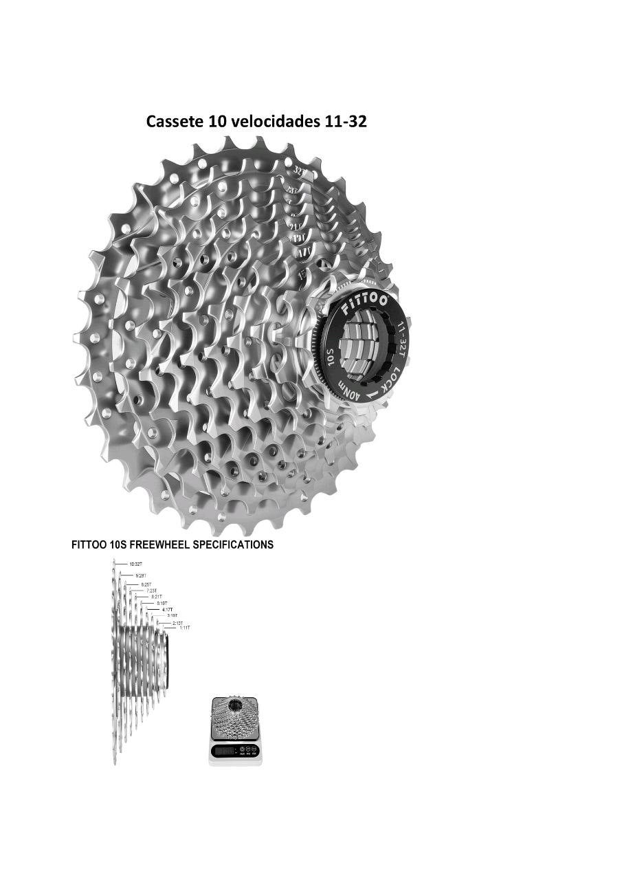 Cassette 10 velocidades 11-32T para bicicleta